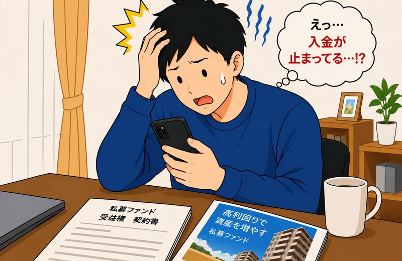 ポンジスキームの投資話をもちかけられる様子のイラスト
